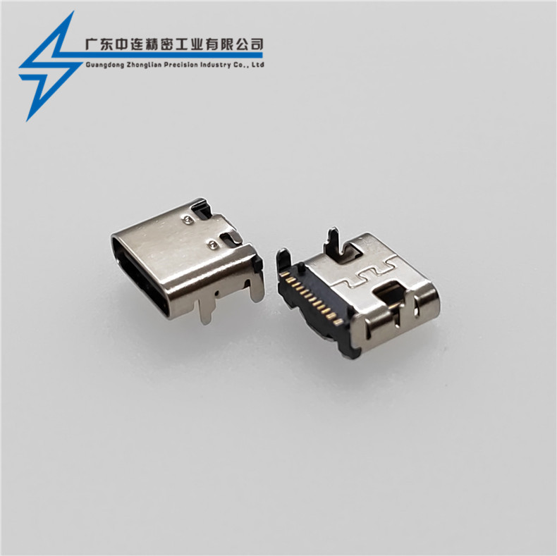 ZL-229 TYPE C母座單排16P SMT有柱