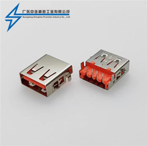 ZL-091 AF沉板端子SMT直邊帶支架橙色9T料